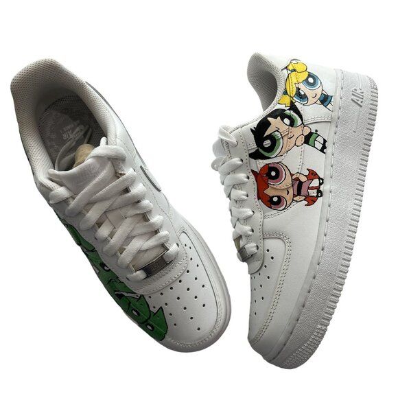 Nike Air Force 1 Low Sneakers in White CUSTOMIZED - Picture 1 of 8